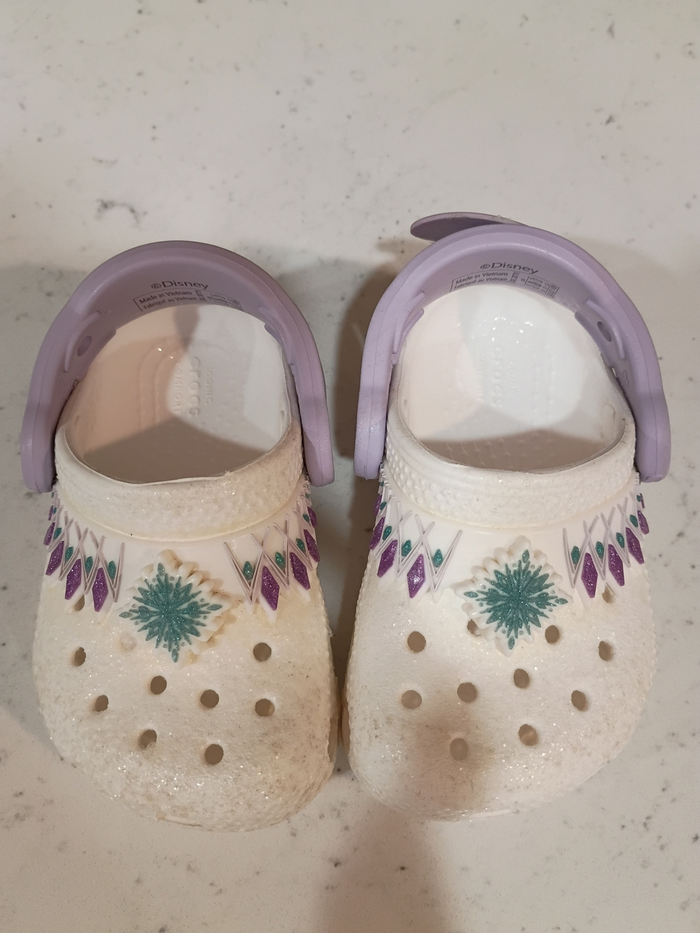 Toddler Crocs Classic Clog Disney Frozen II White & Purple Size 4